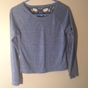 Blue long sleeve laced back